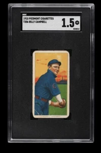 1910 Piedmont Cigarettes T206 Billy Campbell SGC 1.5 Pitcher Cincinnati Reds - Picture 1 of 2