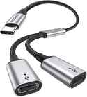 USB C to USB C Female Adapter USB Y Splitter Cable,USB C Male to 2USB-C Female C
