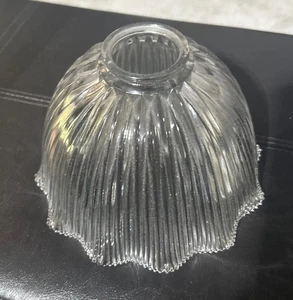 Vintage Holophan Glas Lampenschirm Industrie 2-1/4" Monteur 7 1/2 breit - Bild 1 von 9