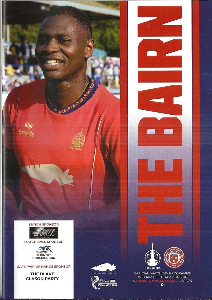 Football Programme FALKIRK v HAMILTON ACADEMICAL Dec 2024 - Image 1 of 1