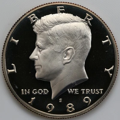 1989 S Gem DCam Proof Kennedy Half Dollar US Coin CN-Clad - Image 1 of 3