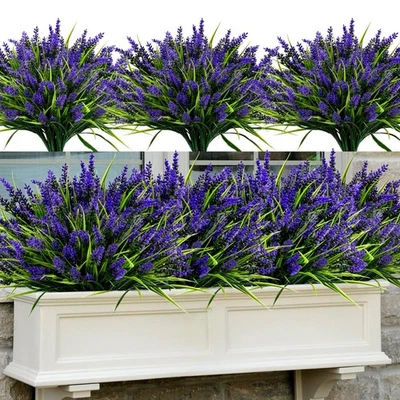 48 Paquetes Plantas Artificiales Flores Exterior - Flores Imitación Lavanda con Mon... Foto 1 de 4