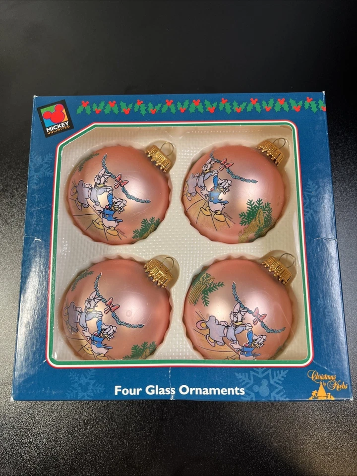 90s Mickey Unlimited Disney Christmas By Krebs Ornaments Donald and Daisy Duck  - Image 1 of 4