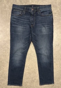 Jeans uomo J Crew Flex denim dritto taglia 34x30 blu medio baffo - Foto 1 di 8