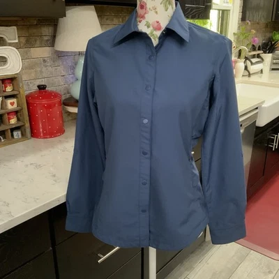 Camisa Duluth Trading Co XS Azul Marino Coolplus Ventilada Manga con Pestaña a Presión Bolsillos con Cremallera Foto 1 de 4