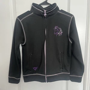 Cowgirl Hardware Girls Large Embroidered Western Horses Embellished Zip Jacket - Picture 1 of 7