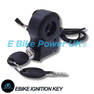 E Bike Ignition Switch On Off Handlebar Fitment Ebike Security 2 Keys 2 Pin SM - Picture 1 of 4