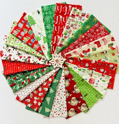 10" Christmas Fabric Layer Cake Squares ~ Holiday Prints ~ 42 Pieces ~ Free Ship - Image 1 of 4