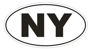 NY New York EURO OVAL Bumper Sticker or Helmet Sticker D478 Laptop TABLET - Picture 1 of 1