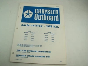 1970 Chrysler Outboard 105 HP Part Catalog OB1334  Model 1056HB Thru 1057HC - Picture 1 of 2