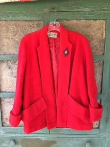 Gorgeous Vintage 1940s 1950s Swing Coat/Jacket RED Wool 42" chest $REDUCED$ - Picture 1 of 19