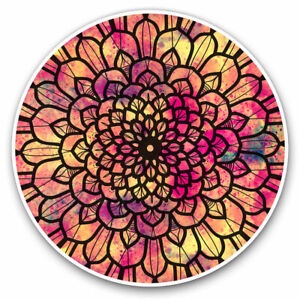 2 X Vinyl Aufkleber 15cm-hübsche Farbe Mandala Blume cool Geschenk #2717