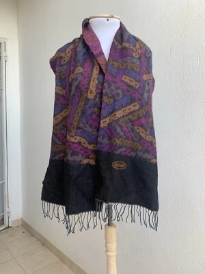 MISSONI полоски черный прямоугольник шерсти шарф 66/13 в #A3 - Изображение 1 из 4