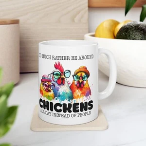 Divertido Taza de café de pollo granjero regalos granja niña granja granja pollo dama - Imagen 1 de 9
