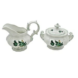 Green Rose Fürstenberg Hand Painted Sugar and Milk Set Excellent Condition - Picture 1 of 4