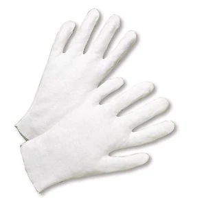Size Large - 12 Pairs White Coin Jewelry Silver Inspection Cotton Lisle Gloves - Picture 1 of 1