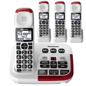 Panasonic KX-TGM420W Amp Cordless Phone Answering Machine and (3) Extra Handsets - Picture 1 of 6