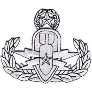 Eod Explosive Ordnance Disposal Master Badge Silver Patch - Picture 1 of 6