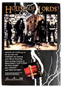 HOUSE OF LORDS / GREGG GIUFFRIA / LP SAHARA 1990 / ANUNCIO IMPRESO DE REVISTA DE ÁLBUM - Imagen 1 de 3