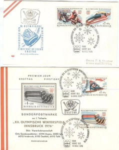 AUSTRIA Olympic Games Innsbruck 1976 First Olympic set on 2 First day covers - Picture 1 of 1