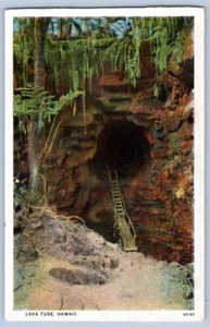 TUNNEL TUBO DI LAVA HAWAII TERRITORIO HONOLULU CARTA CO CARTOLINA - Foto 1 di 2