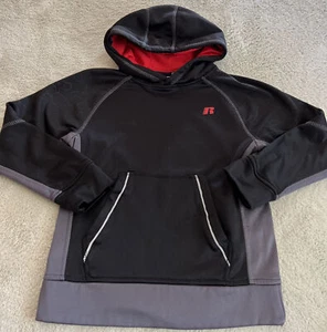 Russell Boys Black Gray Red Long Sleeve Pullover Hoodie 6-7 - Picture 1 of 8