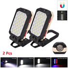 2Pcs LED Work Lights COB Inspection Lamp Magnetic Torch USB Rechargeable Car New