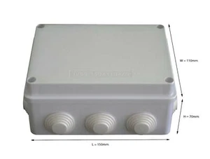 150x110x70mm ABS Plastic Waterproof Junction Box IP65 With Grommets - Bild 1 von 5