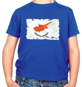 Cyprus Grunge Style Flag - Kids T-Shirt - Cypriot Country Travel Flags - Picture 1 of 13