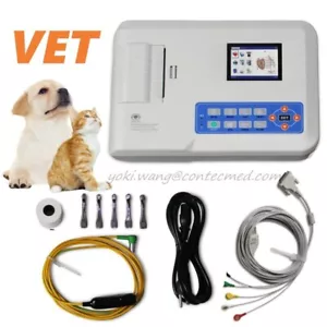 Electrocardiógrafo digital de 3 canales ECG300G-VET 5 cables ECG animal, impresora - Imagen 1 de 11