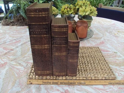 Set (3) Faux Book Storage Boxes Vintage Style Hidden Compartments Leather Look - Image 1 of 4