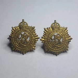 WW2 Royal Canadian Army Service Corps Collar Dog Pair - Picture 1 of 5