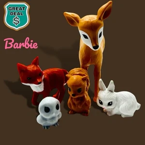 Barbie Animal Farm Rescuer ricambio animali domestici, volpe, cerbiatto, gufo, scoiattolo e coniglio. - Foto 1 di 8