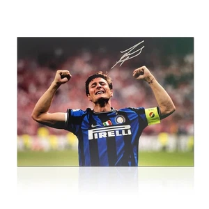 Javier Zanetti Signed Inter Milan Football Photo - Picture 1 of 5