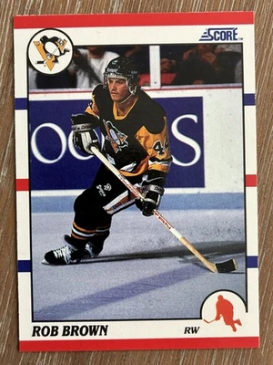 1990-91 Score Rob Brown Pittsburgh Penguins Hockey Card #105 - Image 1 of 2