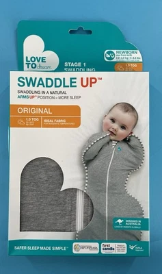 Saco de dormir calmante Love to Dream Swaddle UP gris recién nacido 5-8,5 libras. NUEVO Foto 1 de 4