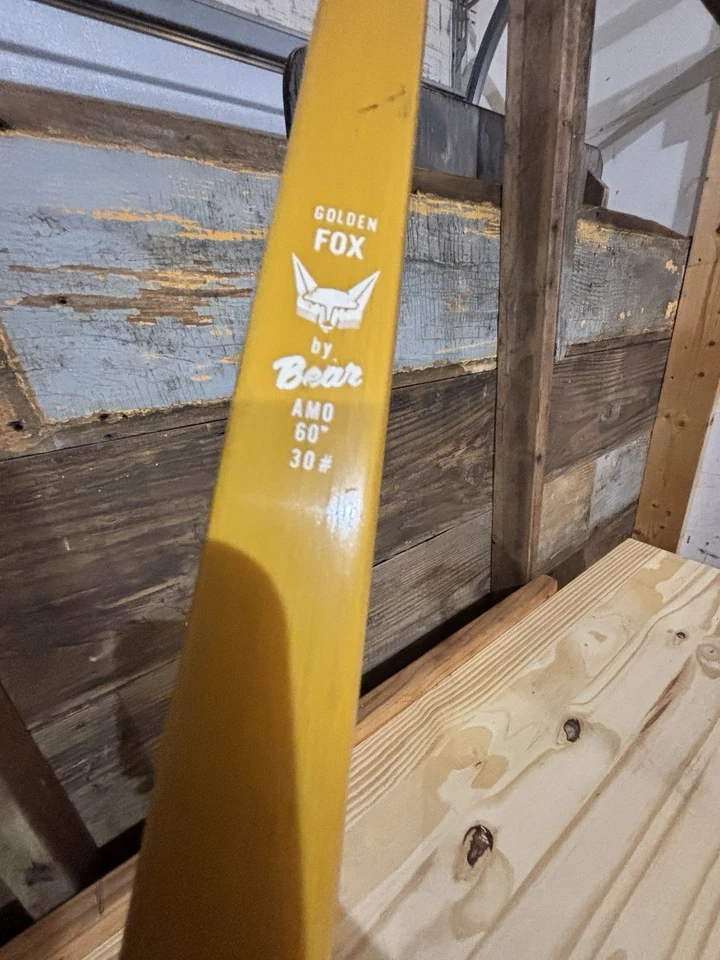 Vintage 60" Golden Fox by Bear Archery Recurve Bow AMO 60" 30# Ambidextrous - Image 1 of 4