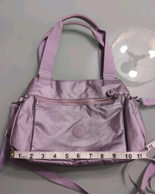 Nuevo sin etiquetas Bolso Bandolera Mujer Kipling Metálico Lila Púrpura Mediano Ligero  Foto 1 de 4