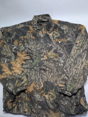 Scentlok Sz XL Covert Windproof Mossy Oak Camo Fleece Hunting Jacket Coat Flaw - Image 1 of 4