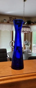 Cobalt Blue Blown Murano Italian Glass Vase Carafe Decanter Wine Liquor 8" Rare - Picture 1 of 3