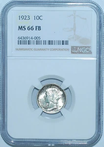 1923 NGC MS66FB Full Bands Mercury Dime - Picture 1 of 2