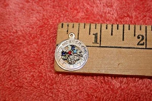 Vintage M & M Co. Sterling Mother Charm with 4 Stones in Flower Basket - Picture 1 of 3