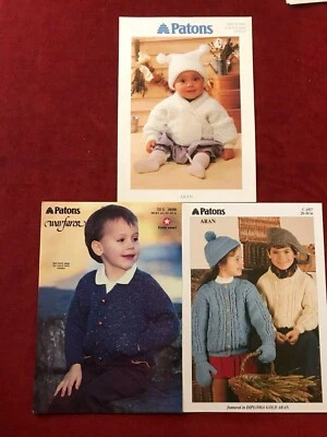 Patons Original 1980's Child Aran Wayfarer Knitting Patterns  371.1.2 - Image 1 of 4