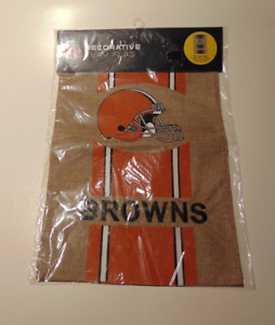Cleveland Browns NFL Licensed Burlap House Flag Fans  New Man Cave Garage