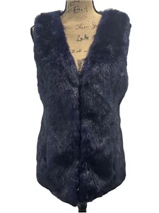 Betsey Johnson Womens Faux Fur Vest Violet Fuzzy Fluffy Size O/S - Picture 1 of 7