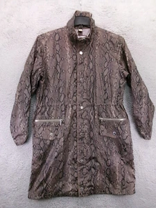 Michael Kors Trench Coat Adult Medium Snakeskin Lightweight Snap Button Full Zip - Picture 1 of 14