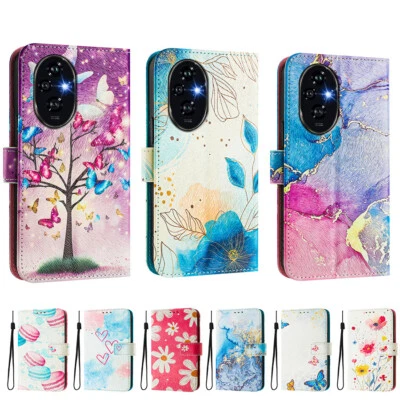 Phone Case Cover for Honor 200 X5B X7C X6B X7C Painted 18-picture Wallet Case - Image 1 of 4