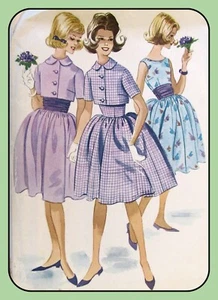 Subteen KLEID Cummerbund JACKE Bolero SELTEN McCall's 5825 Vintage 1961 Nähmuster - Bild 1 von 3
