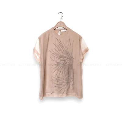 Top Brunello Cucinelli Mujer Capas Nude Bordado Monili Talla XS Foto 1 de 4