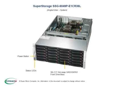 SUPERMICRO SSG-6049P-E1CR36L 4U SuperStorage w/ X11DPH-T Motherboard - Image 1 of 2